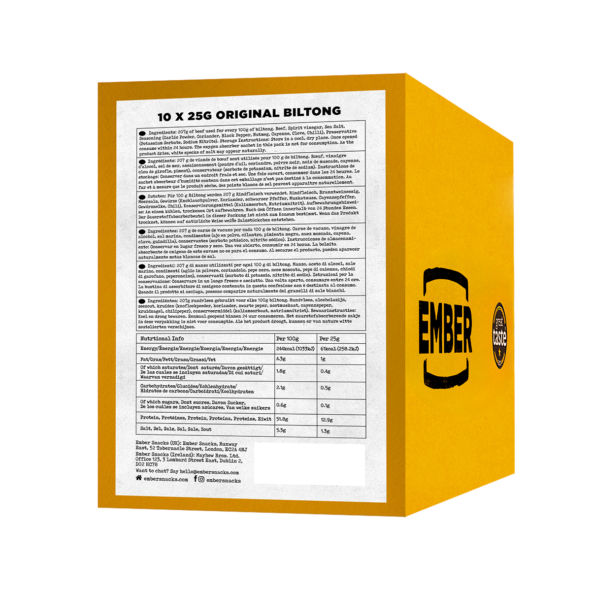 10 x 25g Biltong Original