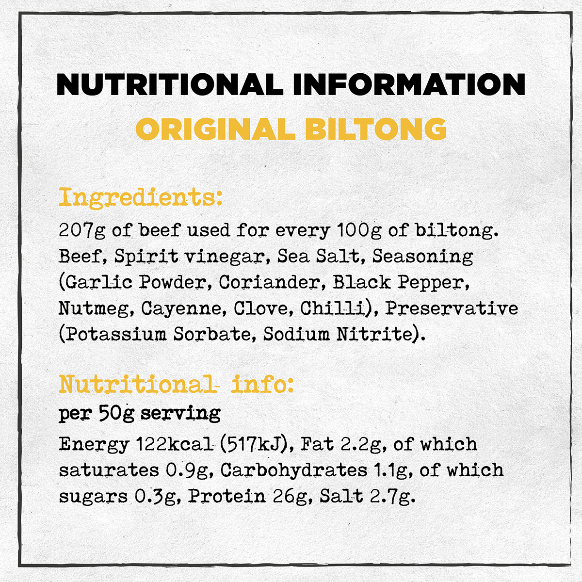 15 x 50g Biltong Original