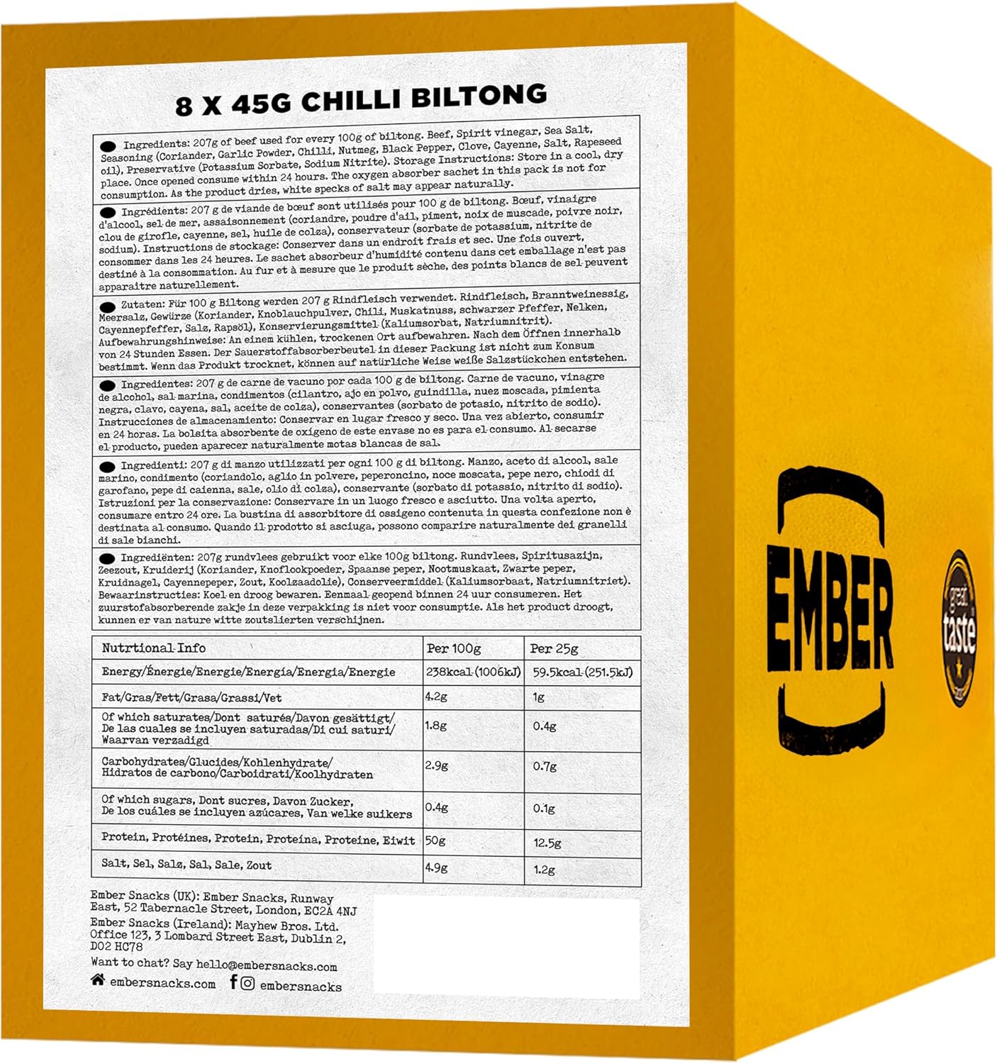 8 x 45g Biltong Chilli