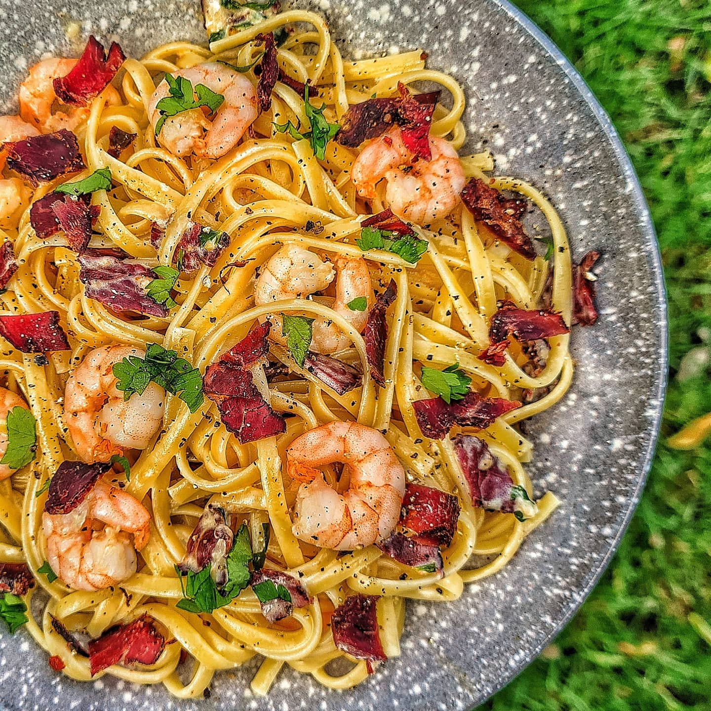 Creamy Lemon Linguine with Biltong
